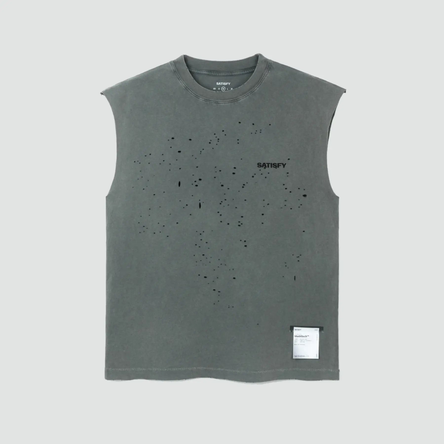 トップス SATISFY MothTech Muscle Tee Satisfy Mothtech Muscle Tee - Faded Black – Le Club