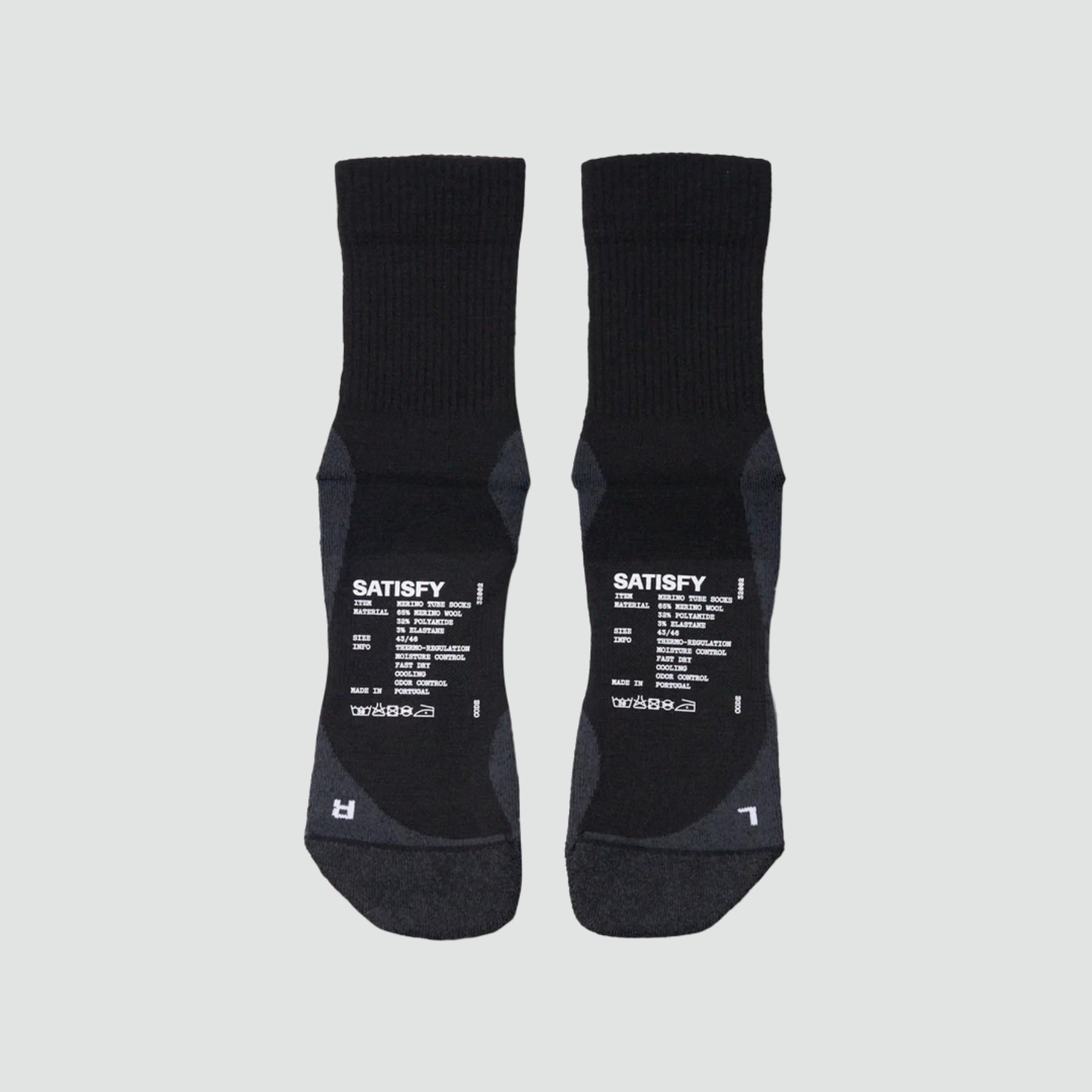Satisfy Merino Nylon Tube Sock - Black – Le Club