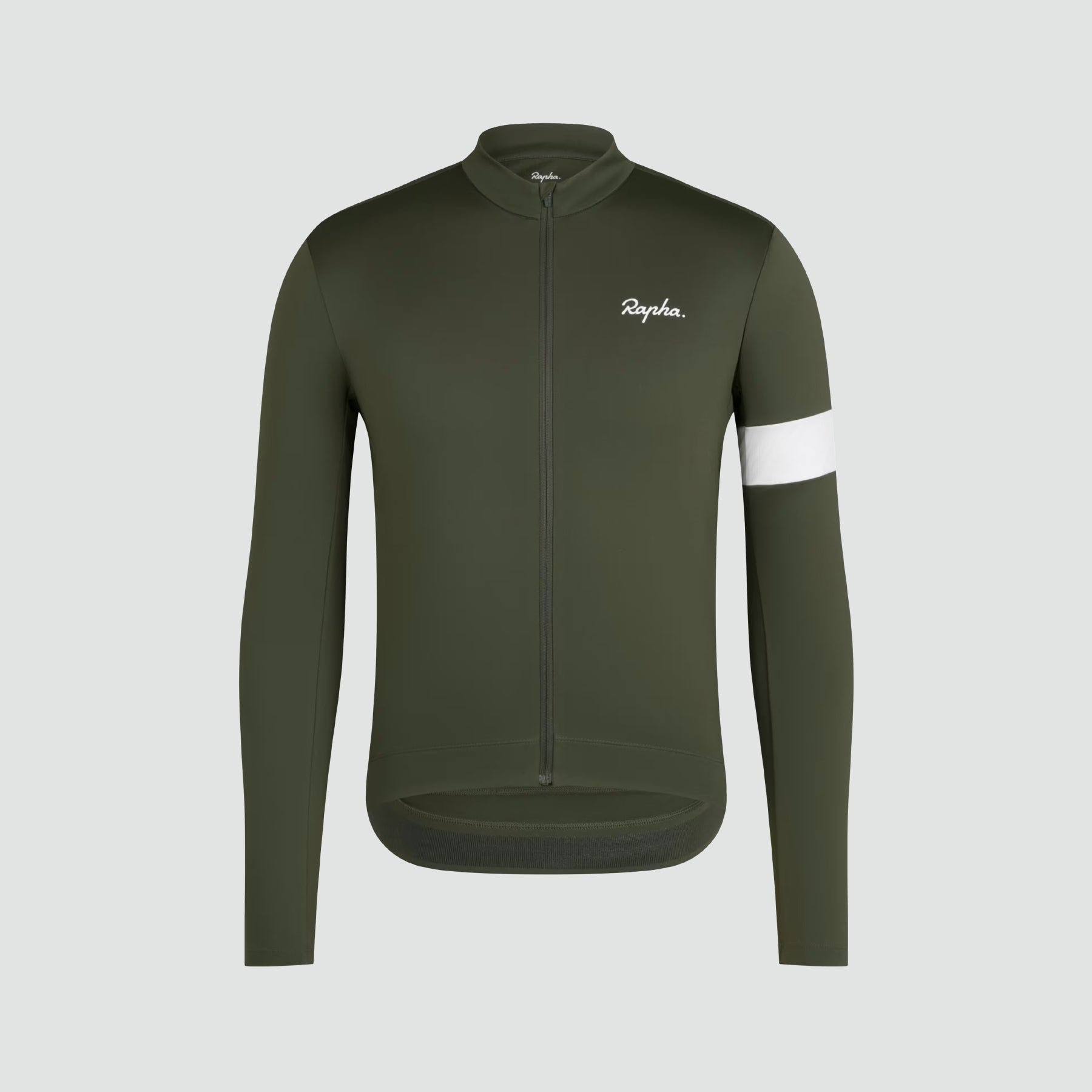 Rapha Men's Core Thermal Long Sleeve Jersey - Dark Green/White