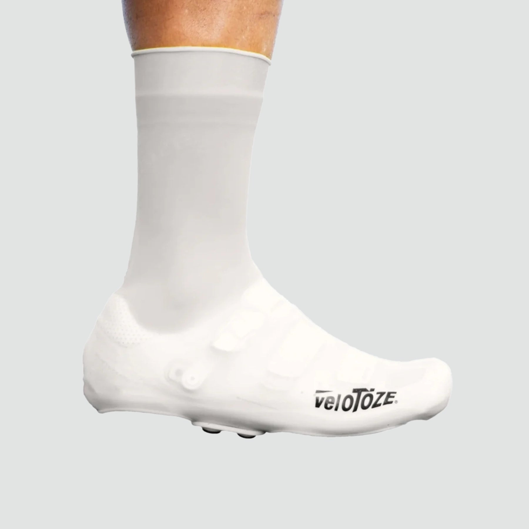Tall Silicone Shoe Covers with Snaps White