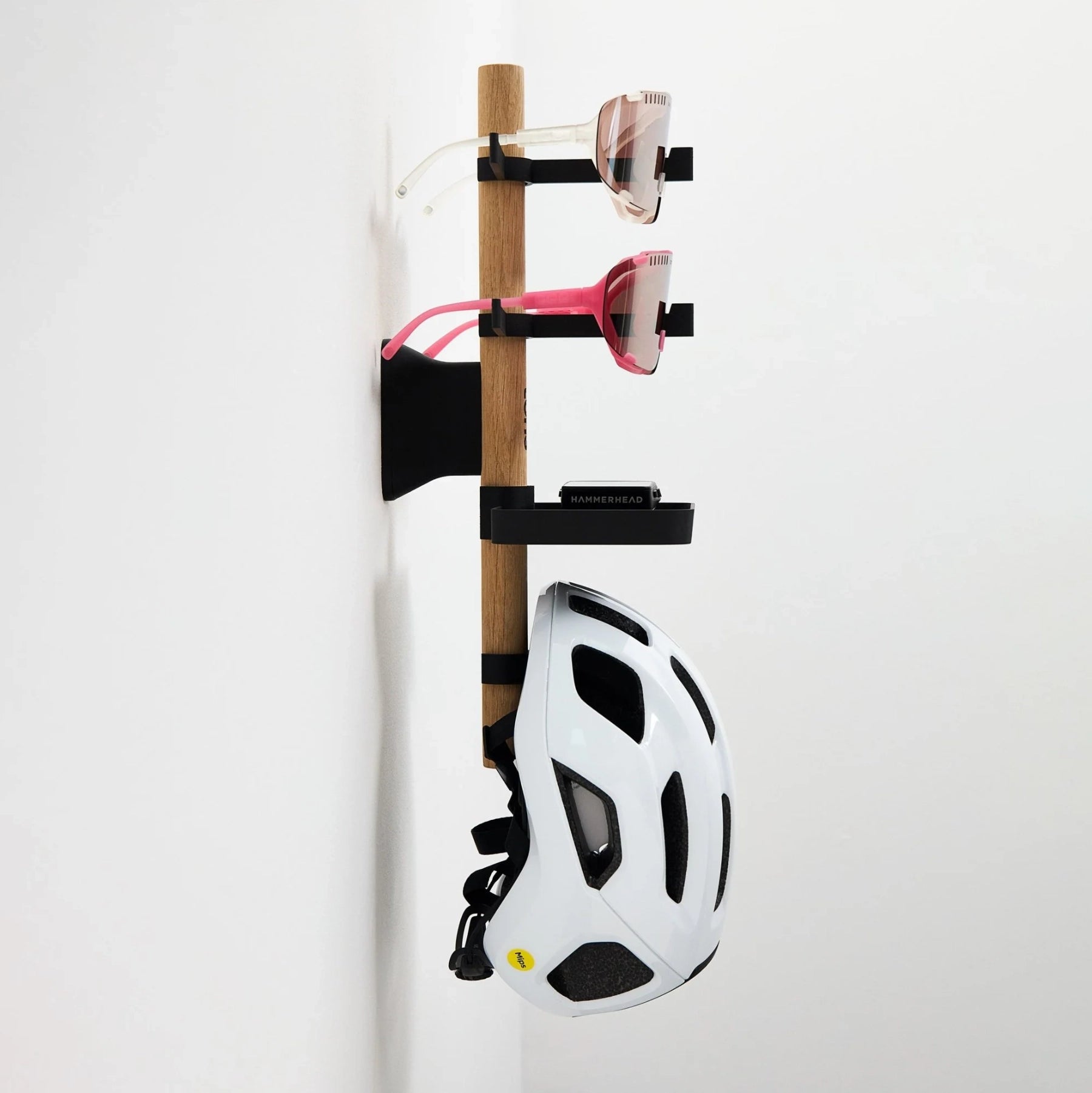 Short Rack | A . 2x Glasses + Helmet + Tray - Oak