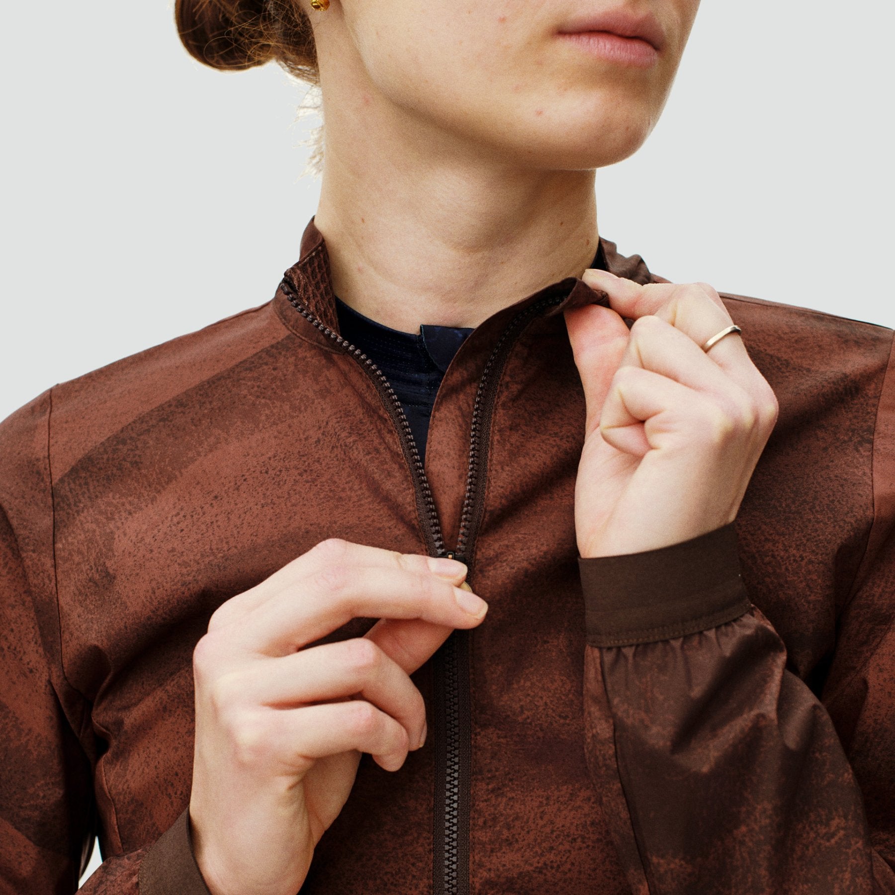 Women's Mechanism Stow Away Jacket - AOP Light Brown