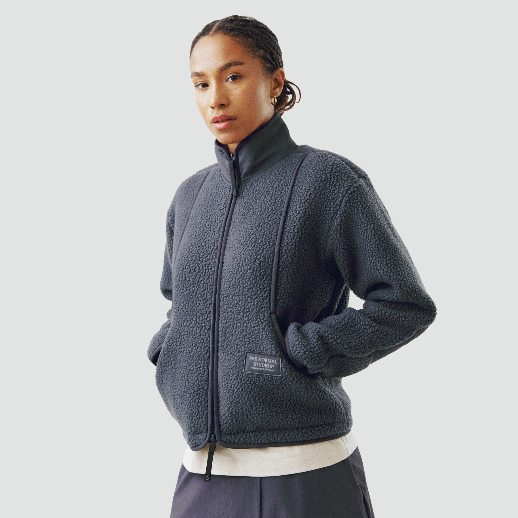 Off-Race Pile Fleece Jacket - Steel