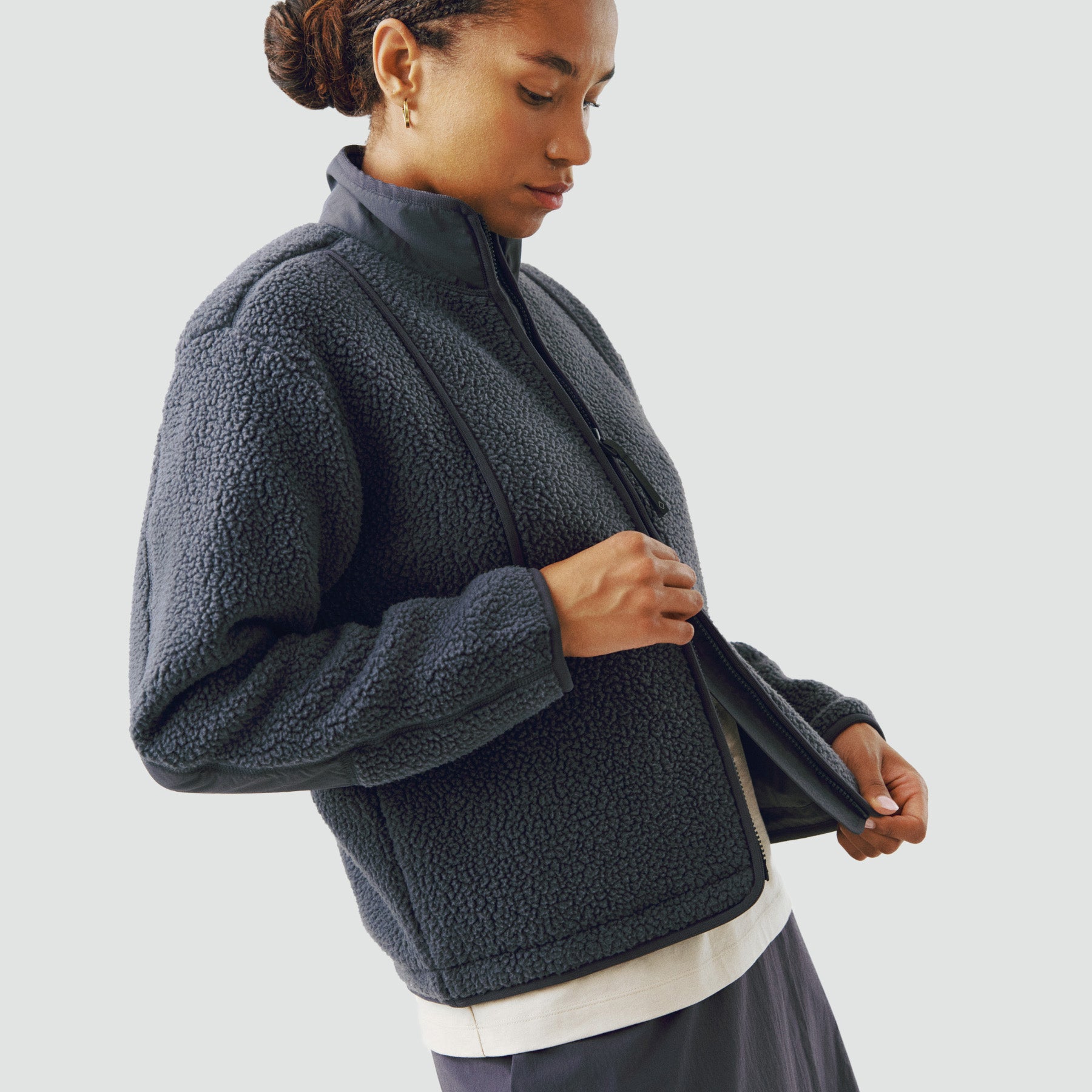 Off-Race Pile Fleece Jacket - Steel