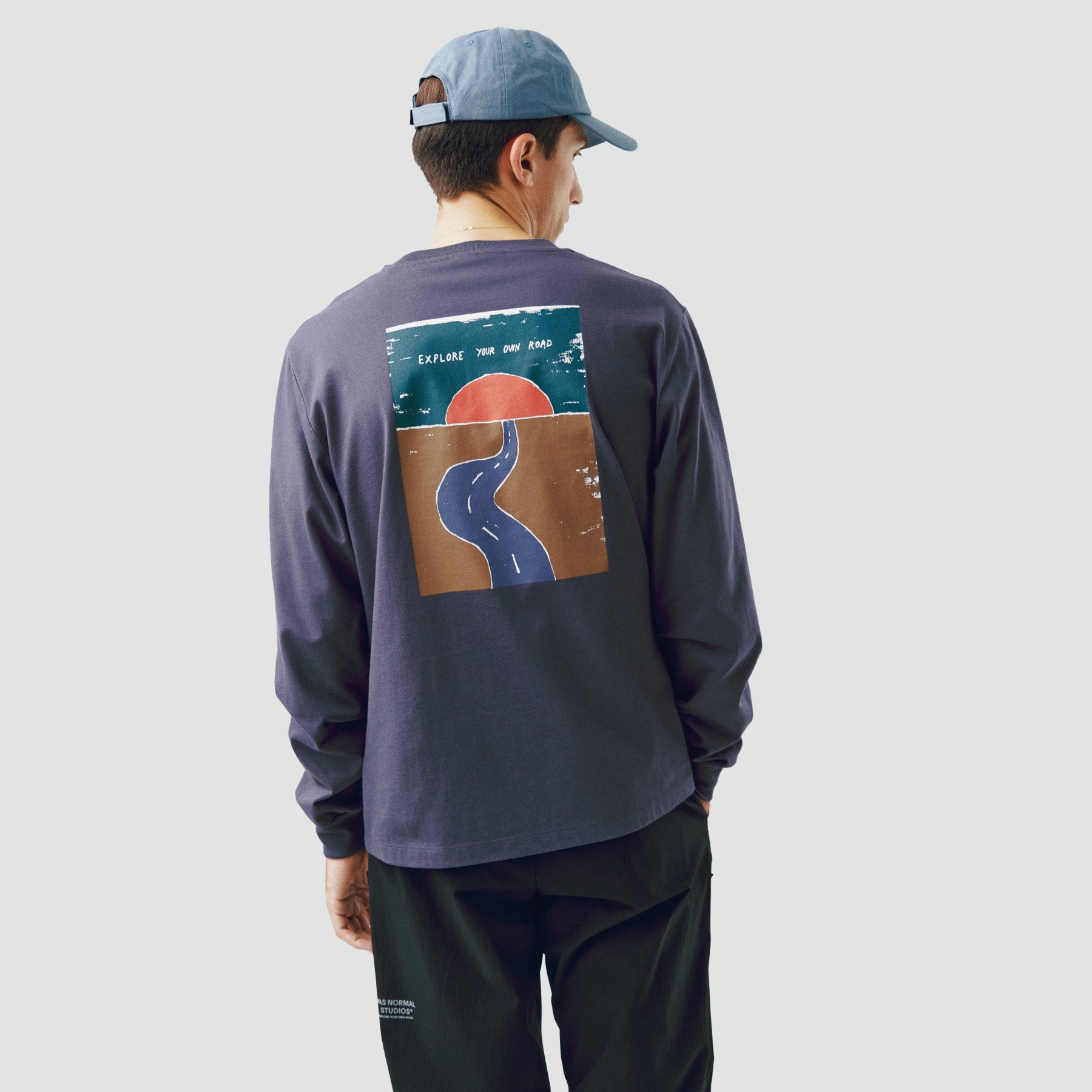 Off-Race Graphic Long Sleeve T-Shirt - Steel