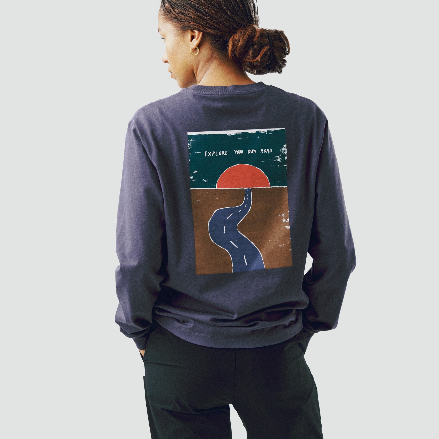 Off-Race Graphic Long Sleeve T-Shirt - Steel