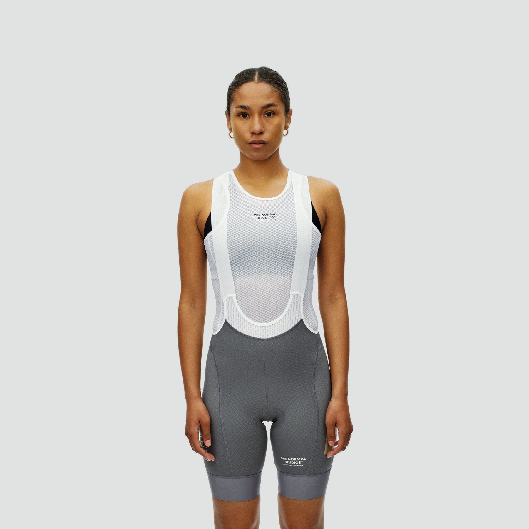 PAS NORMAL STUDIOS ビブタイツ グレー　S Pas Normal Studios Women's Mechanism Logo Bibs - Medium Grey – Le Club