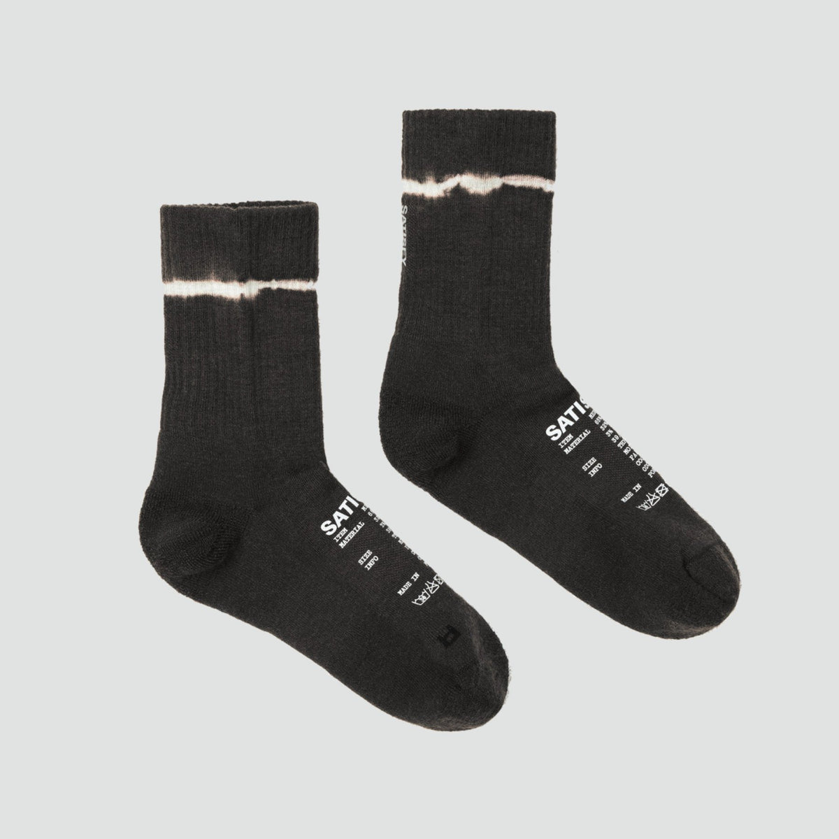 Merino Nylon Tube Socks -  Black Tie dye
