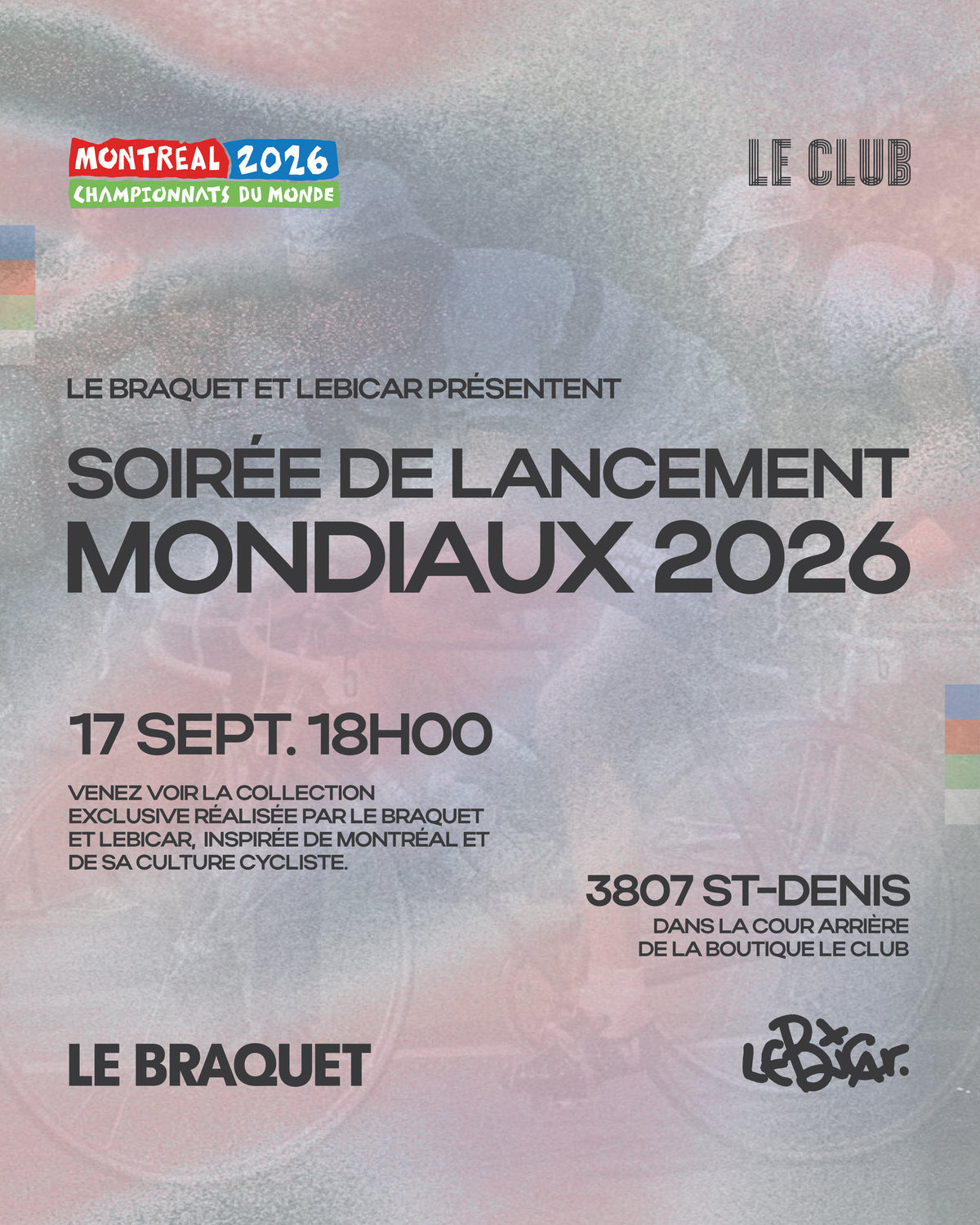 Soirée de lancement Mondiaux 2026 - Le Braquet × LeBicar