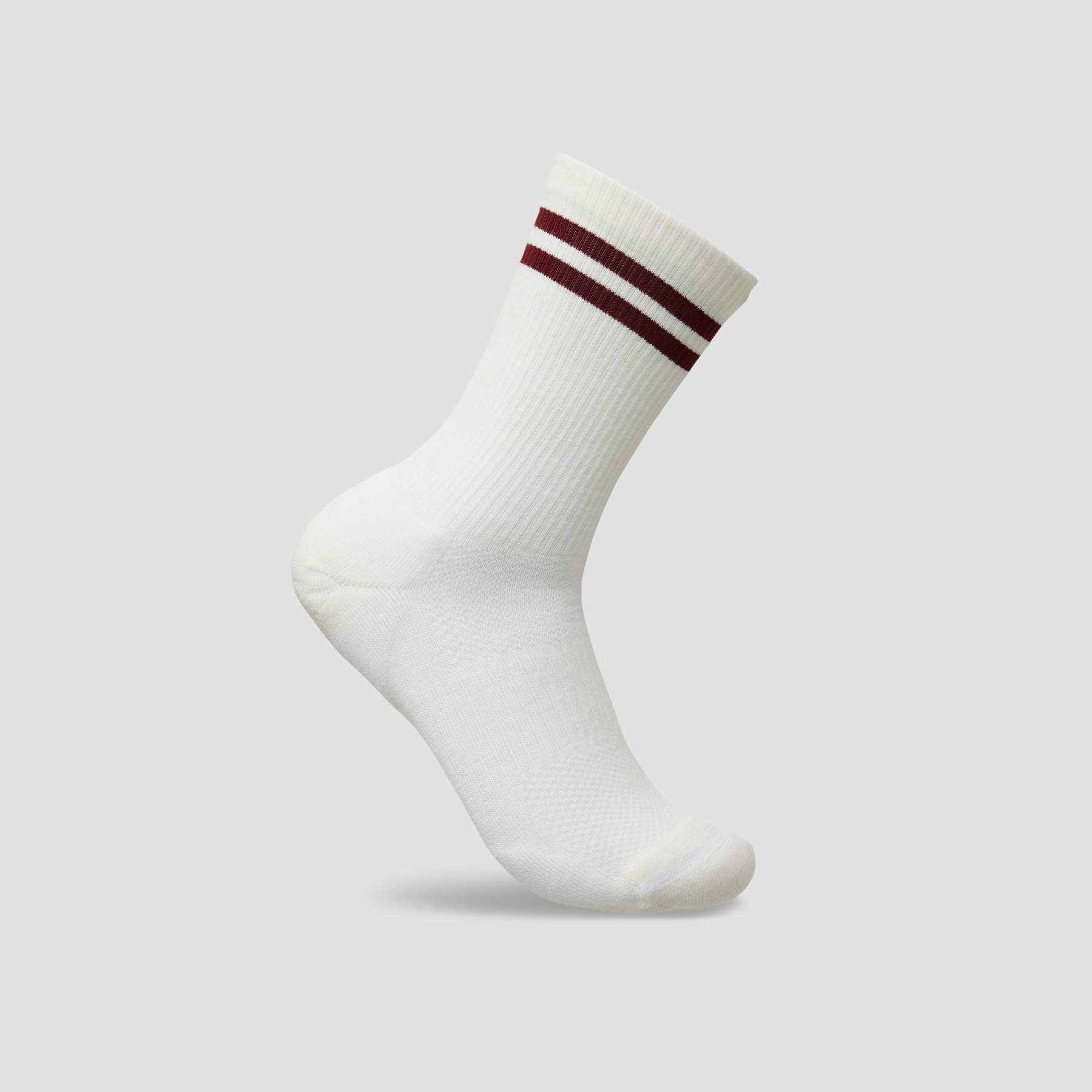 Merino Tube Socks - White/Cabernet