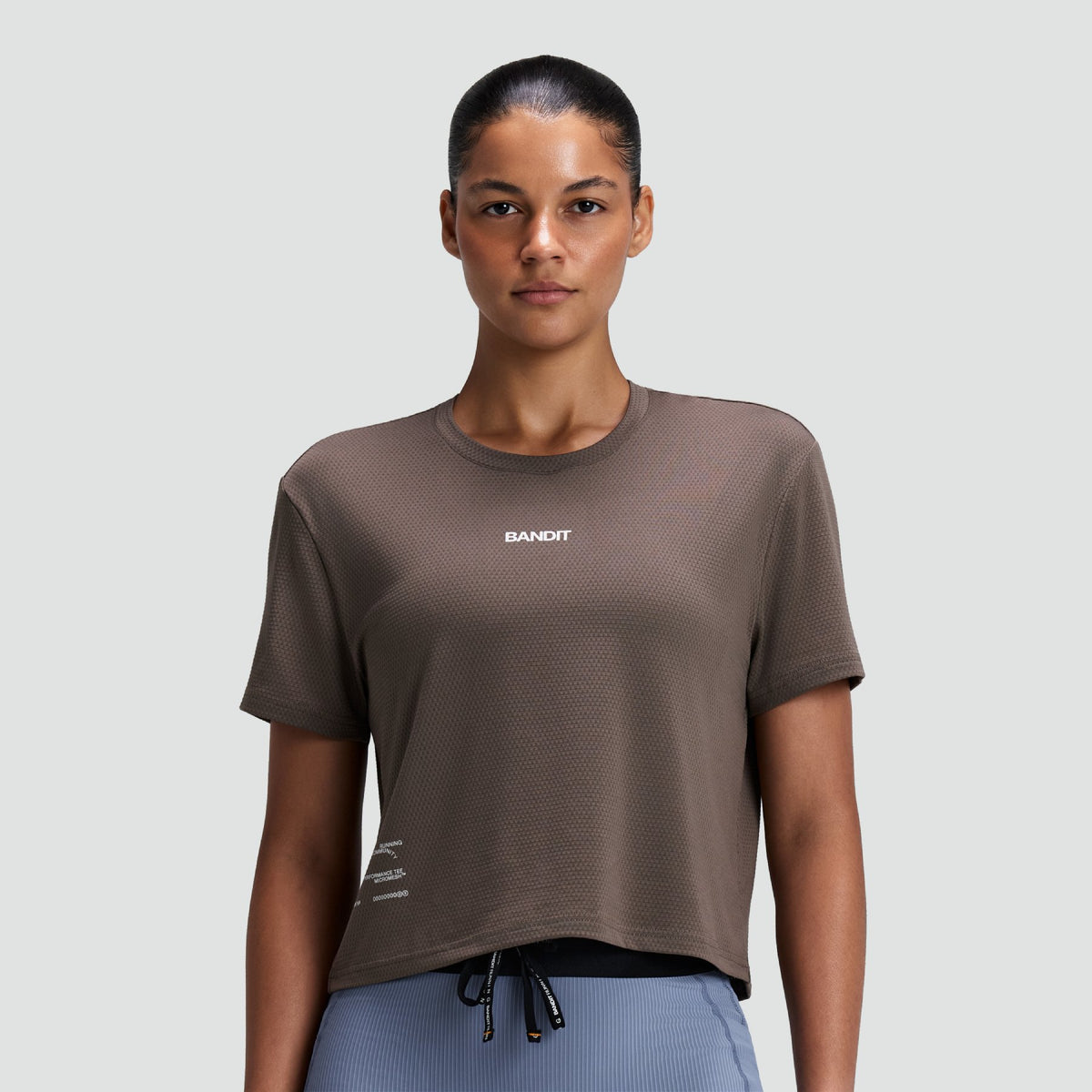 Women's Micromesh™ Cropped Run Tee - Cocoa
