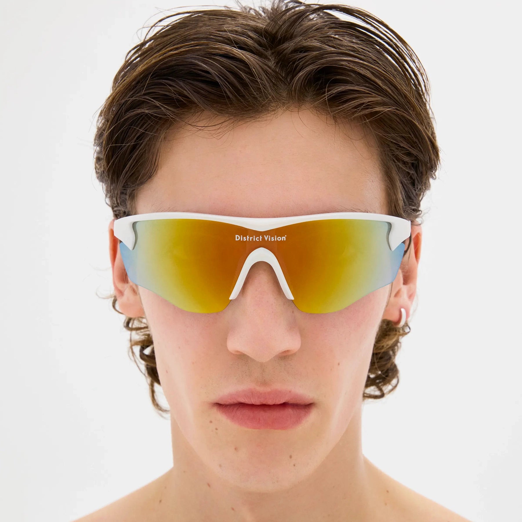 Junya Racer - White/D+ Amber Mirror