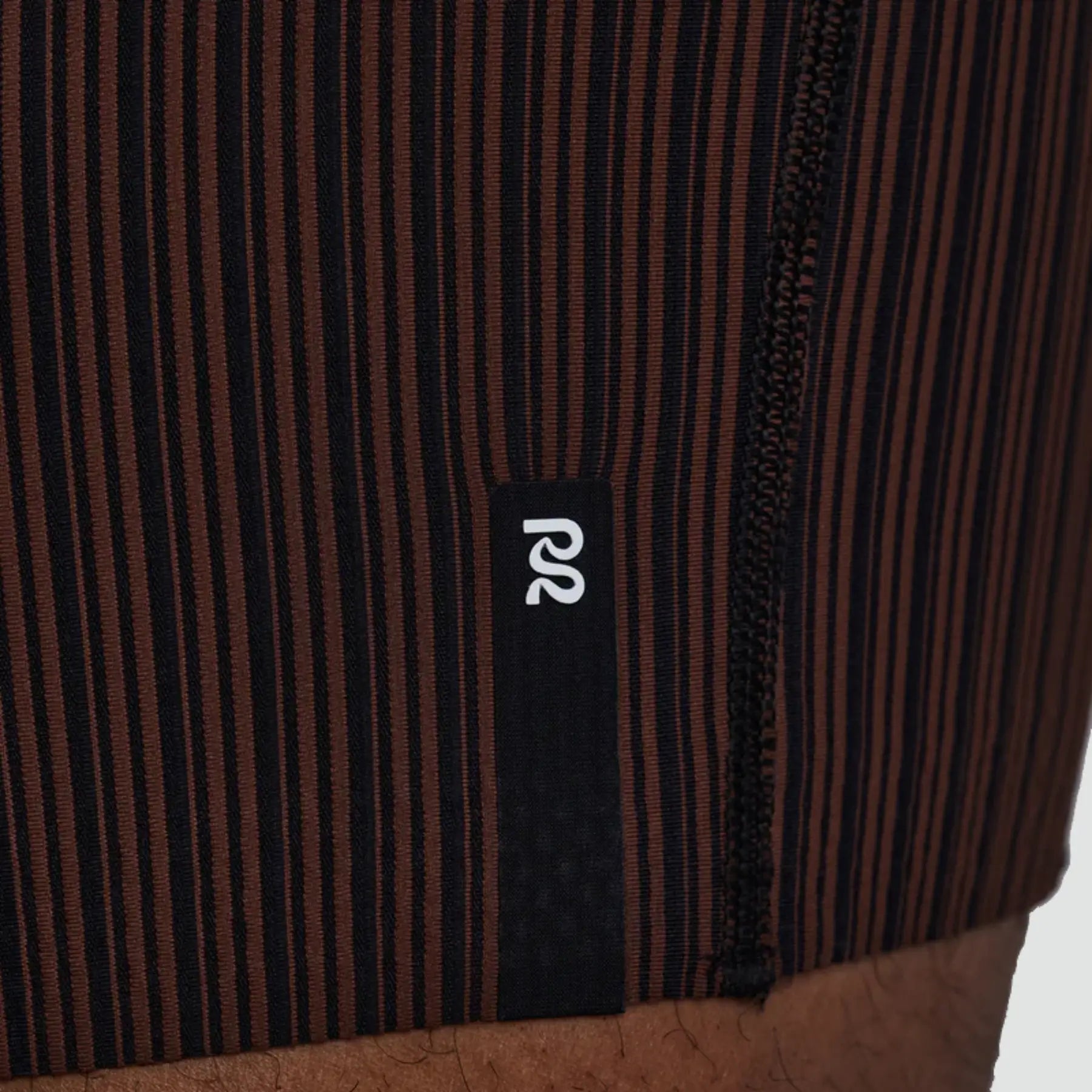 Striped Cadence™ 7 Pocket Lined Half Tights - Cacao / Black