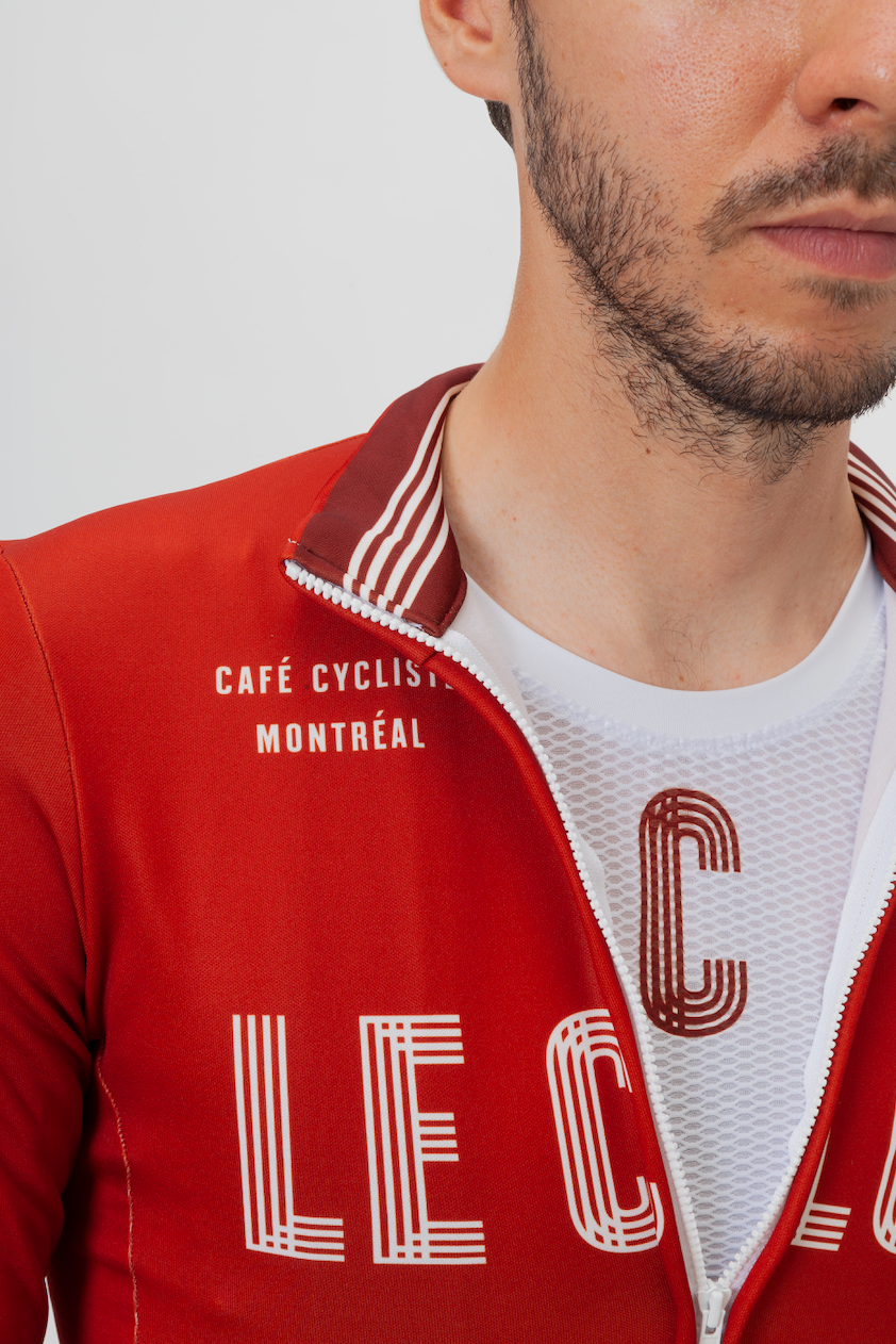 Le Club Men's Signature Long Sleeve Cycling Jersey - Red